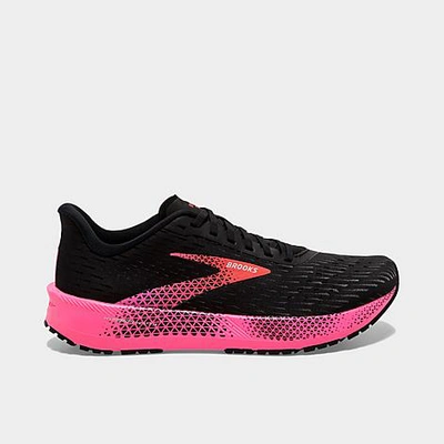Shop Brooks Women's Hyperion Tempo Road Running Shoes In Black/pink/hot Coral