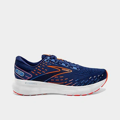 Shop Brooks Men's Glycerin 20 Running Shoes In Blue Depths/palace Blue/orange