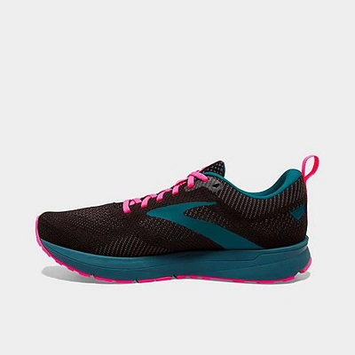 Shop Brooks Women's Revel 5 Running Shoes In Black/blue/pink