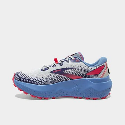 Shop Brooks Women's Caldera 6 Trail Running Shoes In Oyster/blissful Blue/pink