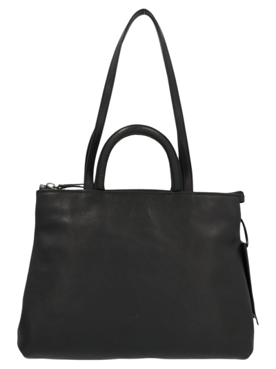 Shop Marsèll Logo Detailed Zipped Tote Bag In Black