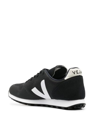 Veja Panelled Low-top Lace-up Sneakers In Black