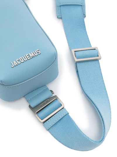 Shop Jacquemus Giardino Logo-plaque Messenger Bag In Blue