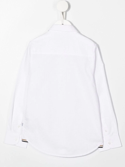 Shop Bosswear Long-sleeve Cotton Shirt In White