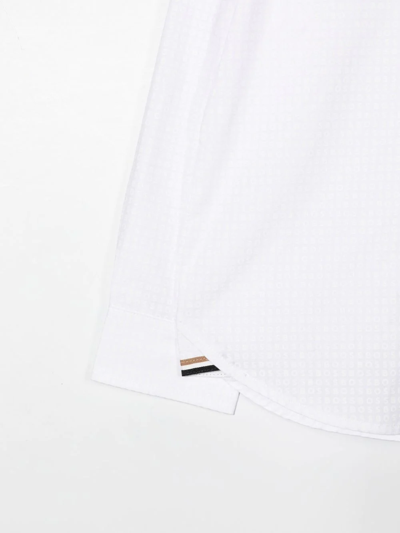 Shop Bosswear Long-sleeve Cotton Shirt In White