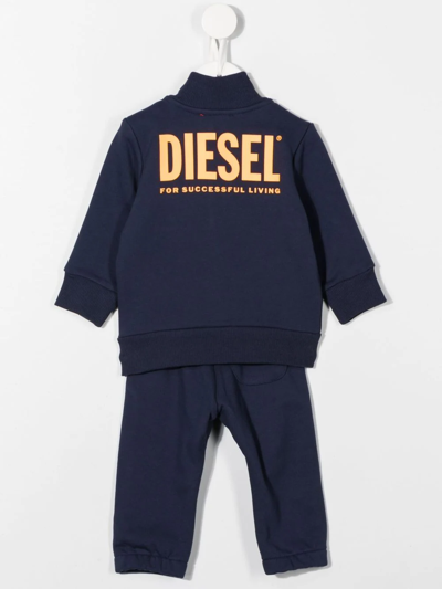 Shop Diesel Logo-print Tracksuit Set In Blue
