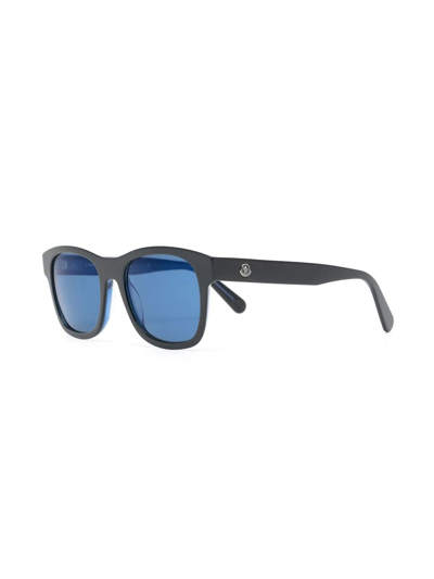 Shop Moncler Ml0192 Tinted Sunglasses In Blue