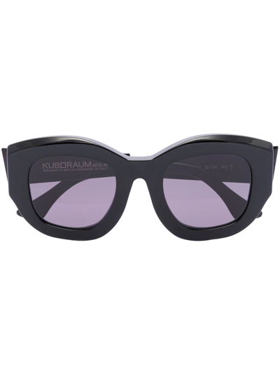 Shop Kuboraum B2 Oversized-frame Sunglasses In Black