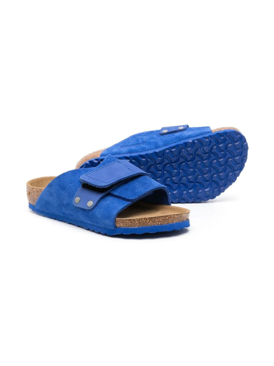 Shop Birkenstock Suede Touch-strap Sandals In Blue