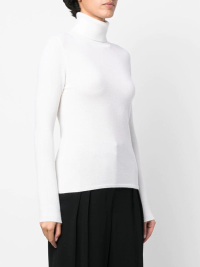 Shop Allude Roll-neck Cashmere Jumper In White