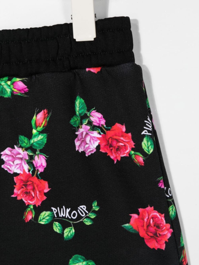 Shop Pinko Floral-print Mini Skirt In Black