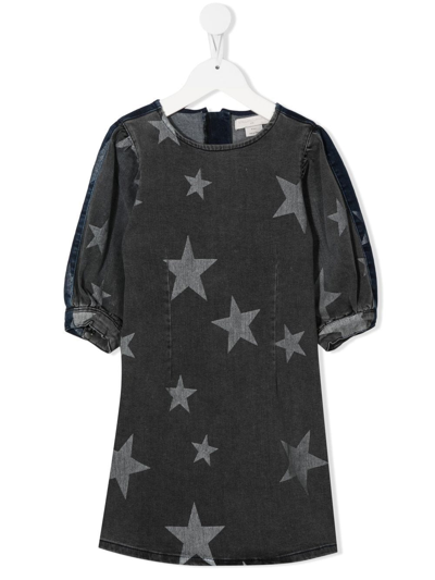Shop Stella Mccartney Star-print Denim Shirt In Grey