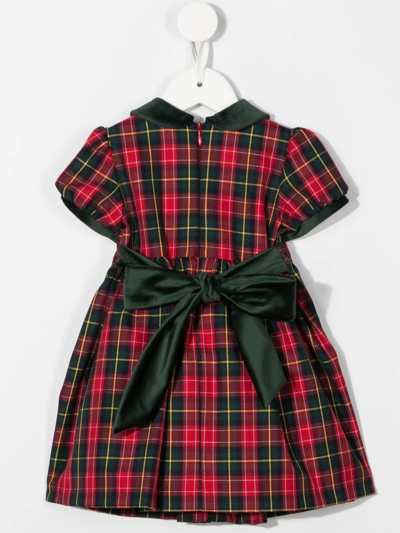 Shop Colorichiari Tartan-check Decorative-stitch Occasion Dress In Green