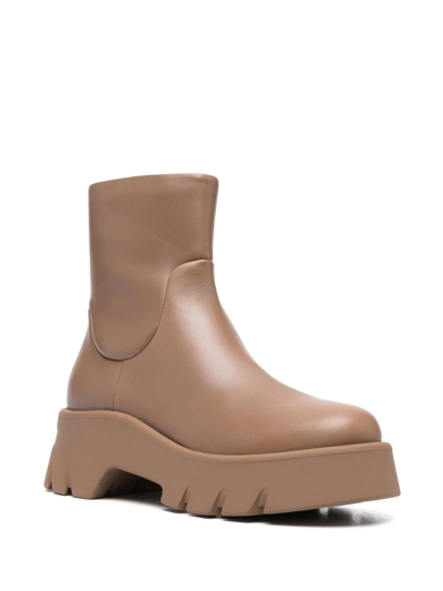 Gianvito Rossi Montey 20 Leather Ankle Boots In Neutrals
