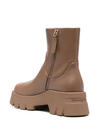 Gianvito Rossi Montey 20 Leather Ankle Boots In Neutrals