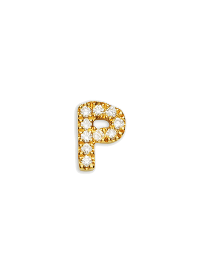 Shop Loquet London Diamond 18k Gold Letter 'p' Charm