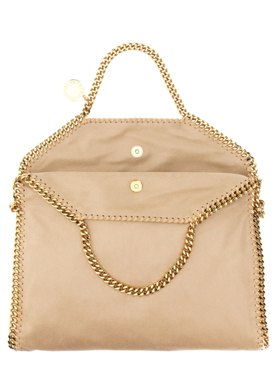 Shop Stella Mccartney Falabella Fold Over Bag In Beige