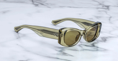Shop Jacques Marie Mage Harlo - Olive Sunglasses