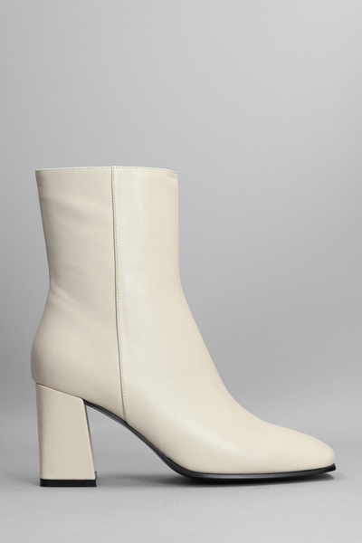 Shop Bibi Lou High Heels Ankle Boots In Beige Leather
