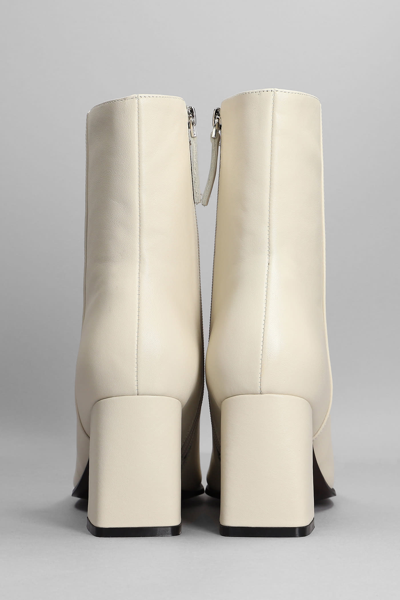 Shop Bibi Lou High Heels Ankle Boots In Beige Leather
