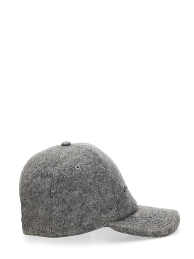 Shop Stella Mccartney Baseball Hat With Logo Embroidery In Grigio