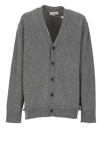 Shop Maison Margiela Wool And Linen Sweater In Medium Grey Melange
