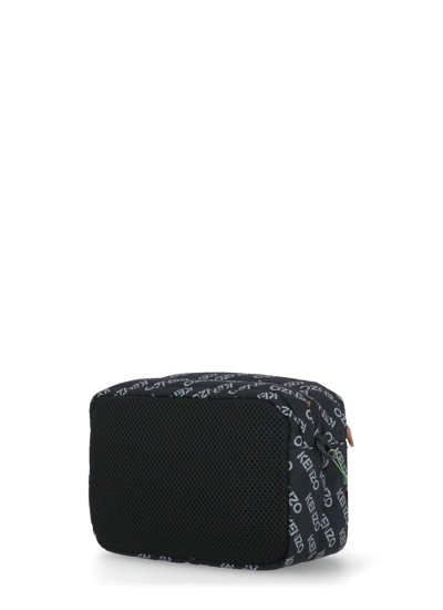 Shop Kenzo Loged Shoulder Bag In Black