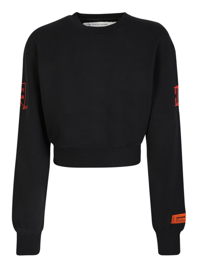 Heron Preston Cropped Sweater Black In Black