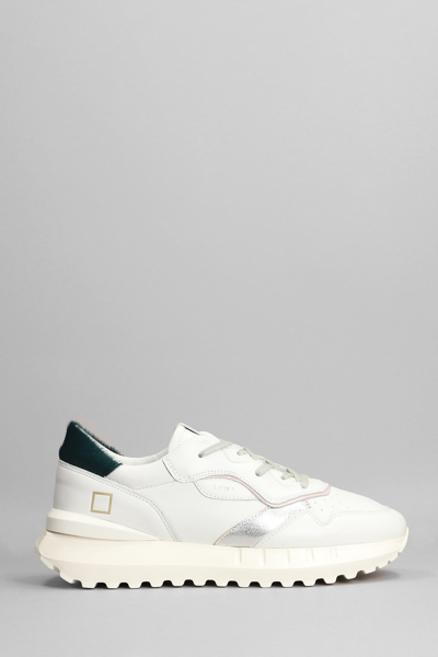 Shop Date Luna Pony Sneakers In White Leather And Fabric