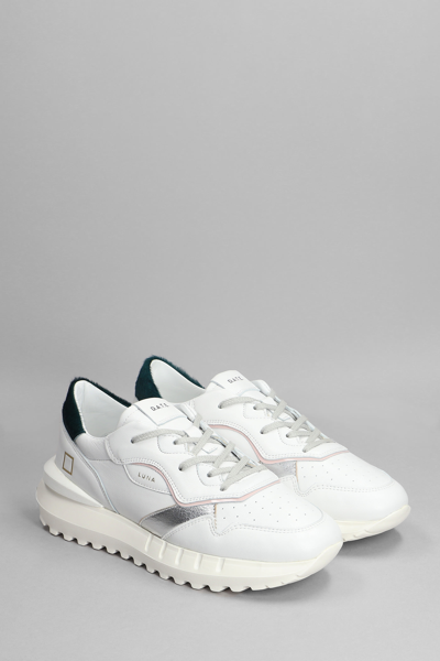 Shop Date Luna Pony Sneakers In White Leather And Fabric