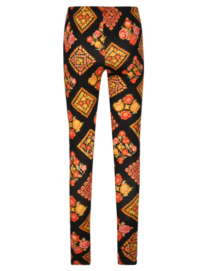 La Doublej Floral-print Stretch-jersey Leggings In Black