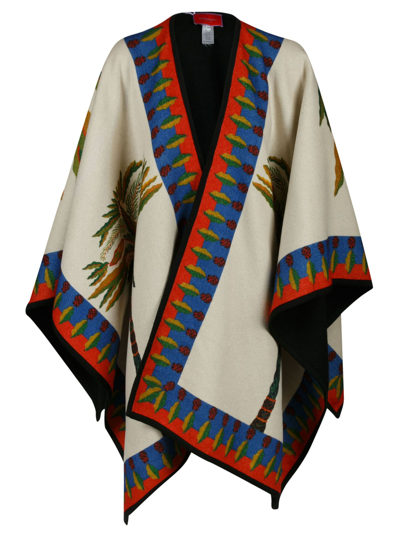 Shop La Doublej Baize Wool Poncho In Palme Placee