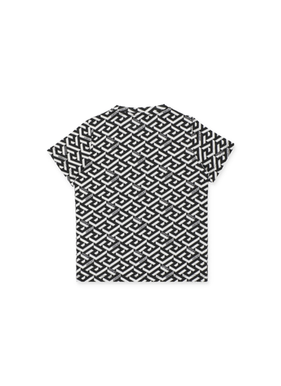 Shop Versace La Greca T-shirt In Nero+bianco