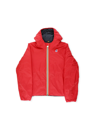 Shop K-way Reversible Jacques Down Jacket In Red - Blue Depht