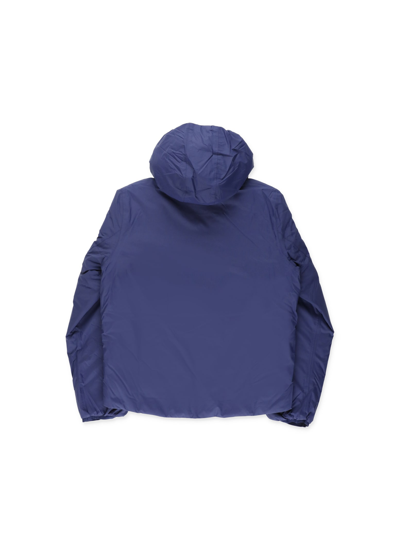 Shop K-way Reversible Jacques Down Jacket In Blue Medieval - Yellow