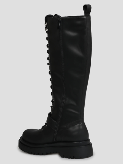 Shop Versace Jeans Couture Drew Baroque Buckle Boots In Black