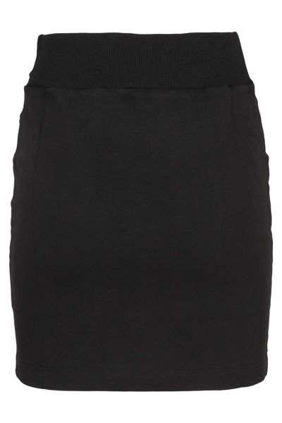 Shop Versace Jeans Couture Skirt Felpa Heavy Basic In Black