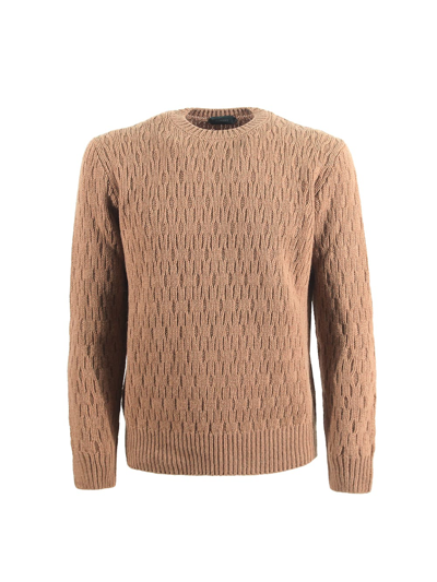Shop Zanone Crewneck Sweater In Cammello