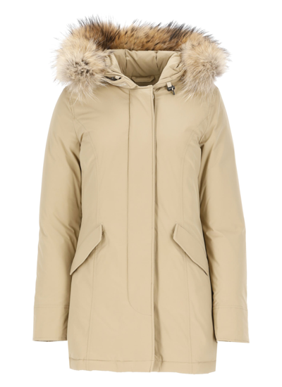 Shop Woolrich Arctic Luxury Parka In Gold Khaki