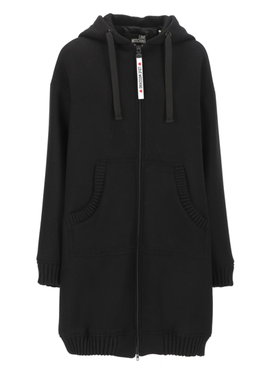 Shop Love Moschino Virgin Wool Coat In Black