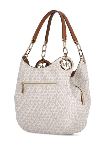 Shop Michael Michael Kors Lillie Shoulder Bag In Vanilla/acrn