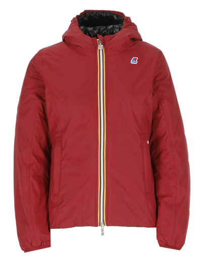 Shop K-way Lily Thermo Plus Reversible Jacket In Red Dk - Black Pure
