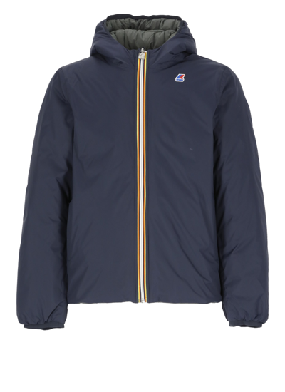 Shop K-way Jacques Thermo Plus Reversible Jacket In Blue Depth - Black F