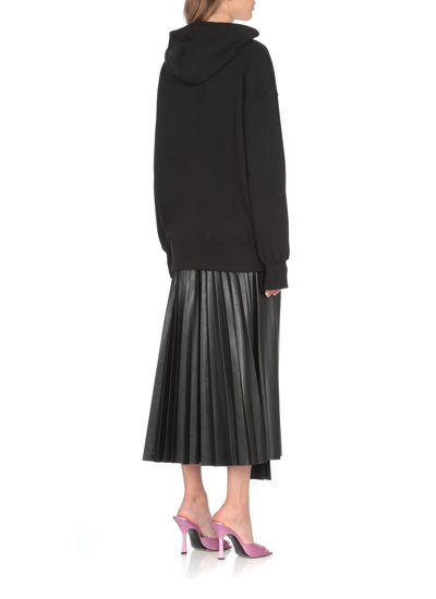 Shop Msgm Pleated Skirt In Black