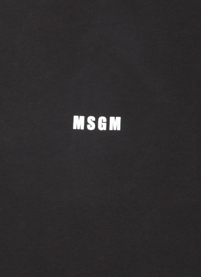 Shop Msgm Cotton Loged Sweatshirt In Black
