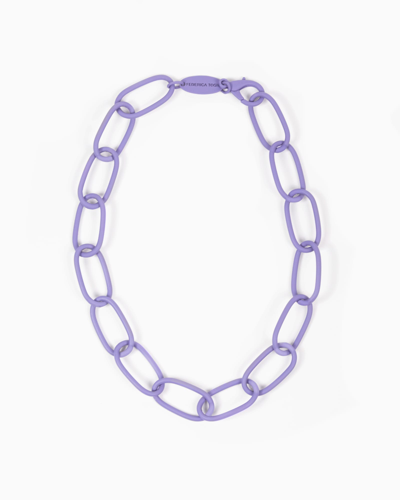 Federica Tosi Christy Matte Painted Chain Necklace In Lilac