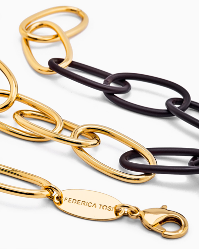 Federica Tosi Lace Bolt Gold/brown In Gold