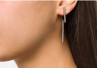 Federica Tosi Flash Earrings Black Diamond In Black