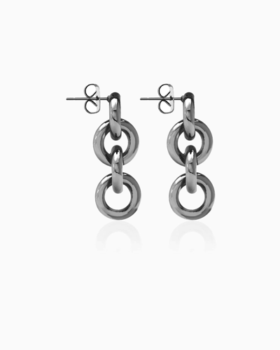 Shop Federica Tosi Earring Lauren Ruthenium In Black