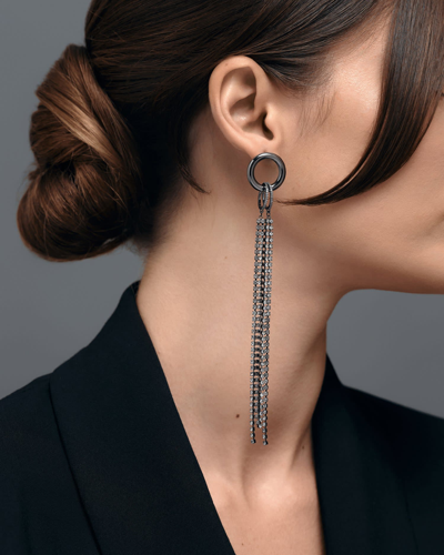 Federica Tosi Earring Carre Ruthenium In Black